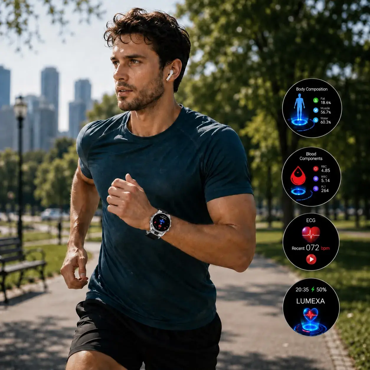 Lumexa™ monitoraggio sport e salute con GPS e batteria lunga