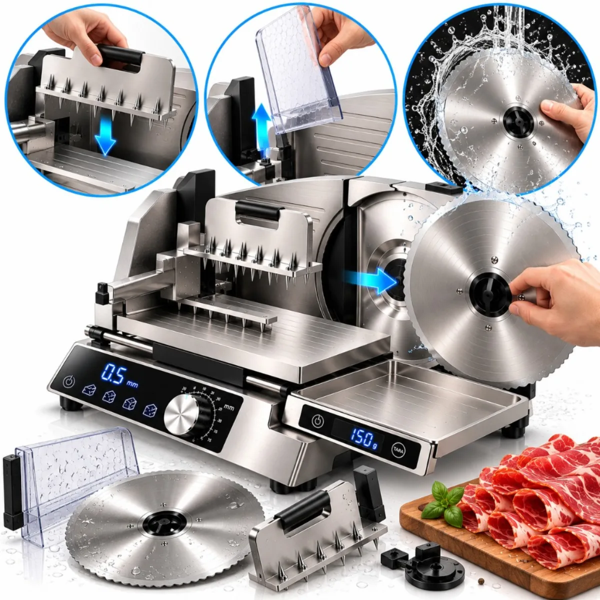 Silver Slicer im Einsatz — Schinken und Käse schneiden