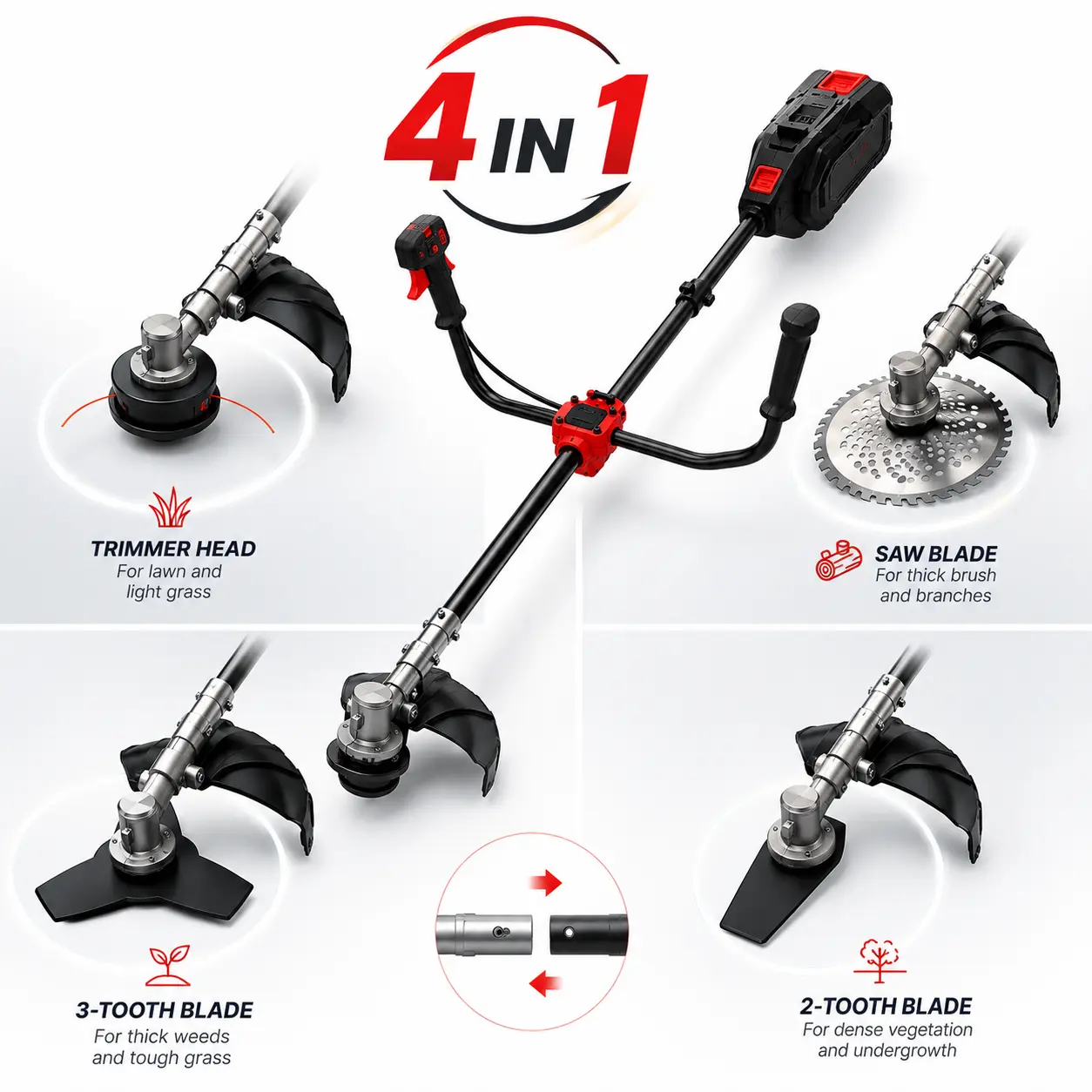 Acessórios e cabeças do kit KRAFTON PRO 60